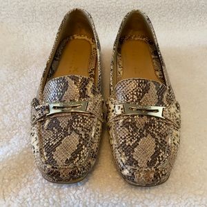 GEOX Snakeskin Print Loafers Size 37.5